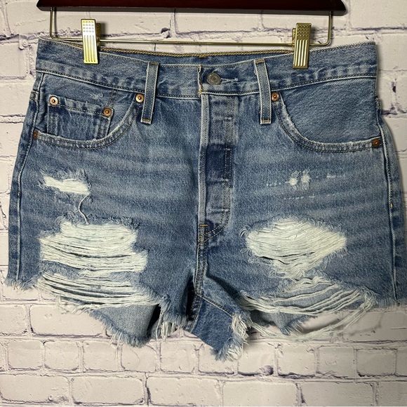 Signature by Levi Strauss Pants - Signature by Levi Strauss Blue Distressed Jean Shorts